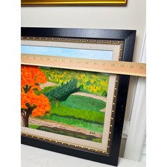 Ed Kline Original Acrylic Painting Orange On A Fall Day Landscape Framed Signed
