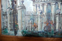 FRAMED ORIGINAL OIL ON CANVAS EL TEMPLETE OLD HAVANA, CUBA ARTIST: HECTO VIDAL