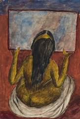 María Izquierdo Signed Handmade Oil Painting on Canvas 16×24 in Mexican Art..
