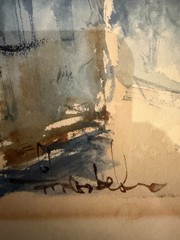 Set of 3 Vintage Mid Century Paris Watercolor Paintings Signed Framed Art France