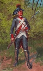 Theodor Volmar Soldier with Bayonet Military Art Switzerland Oil Canvas 19th Century