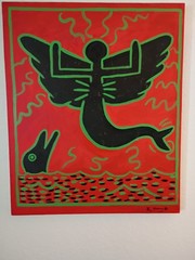 Keith Haring Acrylic Painting on Canvas , Stretched, Colorful Pop Art