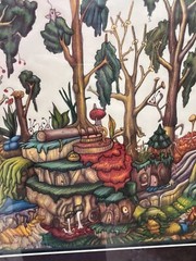 Original Oil Pastel Fantasy Landscape Donna Crotchett 1980 Signed Matted/Framed