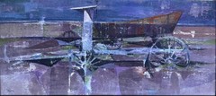 Dale Hennesy 1958 Prize Winning Watercolor Gouache 18×40 CA WC Society Exhibit
