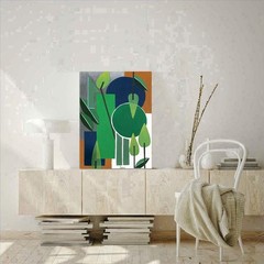 Original Art Geometric Painting Modern Abstract Wall Art Decor 12×16 Acrylic Art