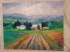 Millie Gift Smith Original 24″x30″ Acrylic on Canvas „Springtime on the Farm“