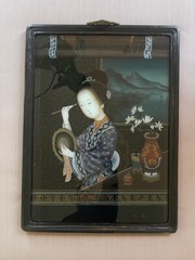 Stunning Chinese Reverse Mirror Painting of Woman – 19th Century Asian Art