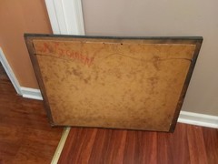 Vintage Original Abstract Acrylic Painting On Board 32.75″ X 25.75″ GC