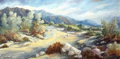 ROBERT L. RUDOLPH 20th c. American CALIFORNIA WESTERN DESERT LANDSCAPE PAINTING