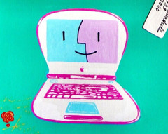 Apple Computer iBook Clamshell 02 . ORIGINAL Painting 2005 . COA