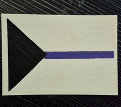 “DEMISEXUAL” PRIDE 1 MM#114-ACEO SIGNED PRIDE FLAG OOAK ACRYLIC LGBTQ PAINTING