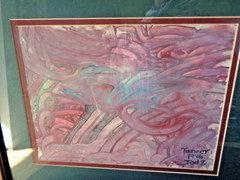 Tanner 1996 Tod2 abstract art painting 14 X 16″ & Painting 8 X 11″ Custom Framed