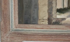 Louis Saphier-Signed Original Oil-Cornwall/ European Village Street Scene, 1952
