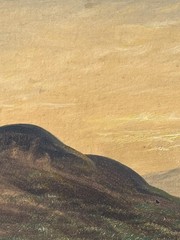 ANTQ From Late 19th C Hudson River School O/B „Mountain Lake Landscape“, Framed!