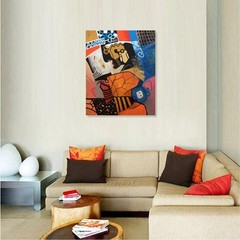 Original Acrylic painting on rolled canvas signed. Unframed. Size: 32” X 39”
