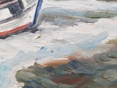 No.: 334 oil painting artwork painting oil painting seafaring sea ship people