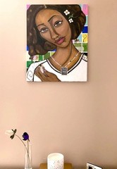 ORIGINAL 16×20 African American Abstract Portrait Painting Canvas ART