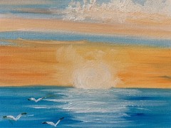 11 x 14 Origina Oil Painting on Canvas……“The Beach“