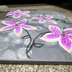 Floral Canvas Painting 16 x 20 in Unframed