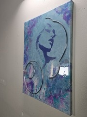 Lg 2 Piece Dutch Pour w/3D accents In chrome Titled, Besties. 16×20 times 2