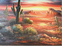 Original B. Duggan Southwest Desert Scape Oil On Canvas Painting Signed