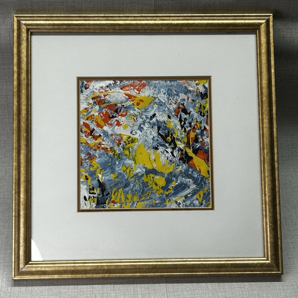 Stephen A. Peters Painting Autumn View North Cascades Framed In Gold 13 X 13