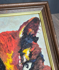 Impressionistic Cat oil painting on canvas, signed Cathy Franklin, 1964 9″ x 12″