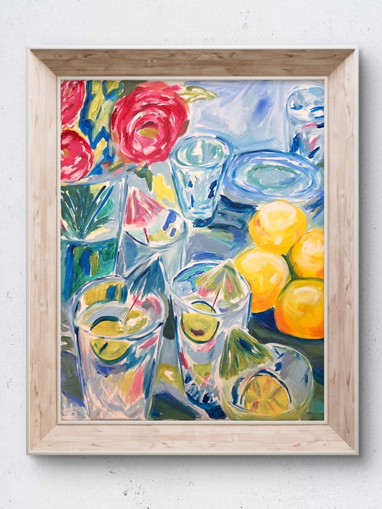 Summer tablescape impressionism modern fine art painting 16X20 canvas original