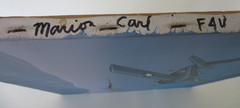 Raymond Waddey Painting F4F Wildcat in Combat Signed Ace Pilot Marion Carl 20×24