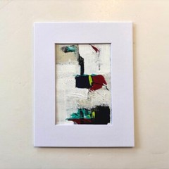 Original Abstract acrylic Painting 8 x 10 matted Contemporary wall Art OOAK