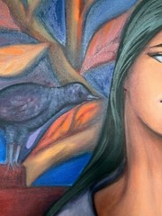 Listed Dominican Artist Julio Susana Large Signed Oil on Canvas Painting 1987