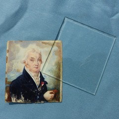 SUPERB LARGE ANTIQUE EARLY 19th CENT MINIATURE MAN PORTRAIT PAINTING 1810s