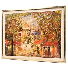 ANTONIO FIERRO Original Vintage Signed European Cityscape Landscape Oil Painting