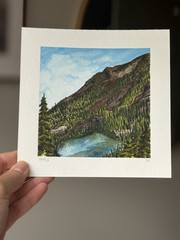 Original Colorado Landscape Watercolor Painting, 6×6 Unframed Signed By Artist