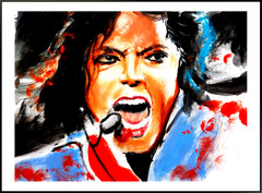 LOVELESS – „KING OF POP“ oil on paper 12 X 9 impressionistic COA