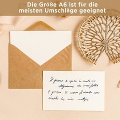 100 Pack A6 Kraft Paper 14.5 x 9.5cm Kraft Cardboard for Printing 350gsm Blank…
