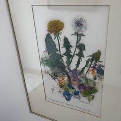 Original Signed Cal Bonnivier Floral Watercolor Painting 14×18″ – Dandelion Art