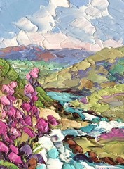 Landscape Original Oil Painting Colorado Mountains Artwork 18X13CM Canvas Board