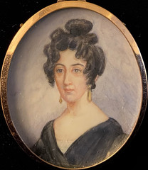 Portrait Miniature of a Woman, Brass Oval Frame, c. 1830