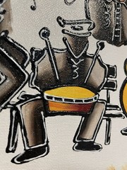 Ya-Li „Katie“ Lin Oil Original Painting on Canvas New Orleans Jazz Band