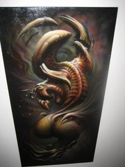 Original S. Victor Whitmill Oil Painting Signed 2004 Alien Surreal Canvas 24×48