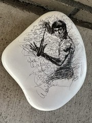 Art Painting “Bruce Lee” Sketched On A Large “rock” Waterproof