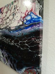 Abstract Acrylic fluid Art Painting 12×12 stretched canvas wood frame wall art