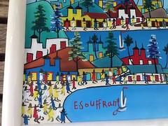Edgard Souffrant Haitian Canvas Painting Signed Framed 11 1/4 „x 9 1/4“ Folk Art
