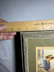 Framed Women In The Garden Vintage Picture 8.75 X 11 Bill Stokes 79