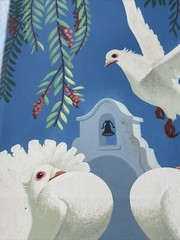 Ralph Hulett Painting Mission Doves California Listed Artist Mid Century 1950’s
