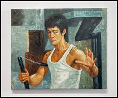 BRUCE LEE Painting, Return of The Dragon – Kung Fu Art – Chuck Norris