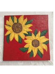 Small SUNFLOWER Acrylic Painting – 4 x 4 inches