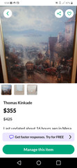 THOMAS KINKADE – THE HEART OF SAN FRANCISCO S/N 30″ x 40″ HE GICLEE CANVAS w/COA