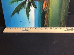 Vintage Original Tropical Island Seascape Painting Signed